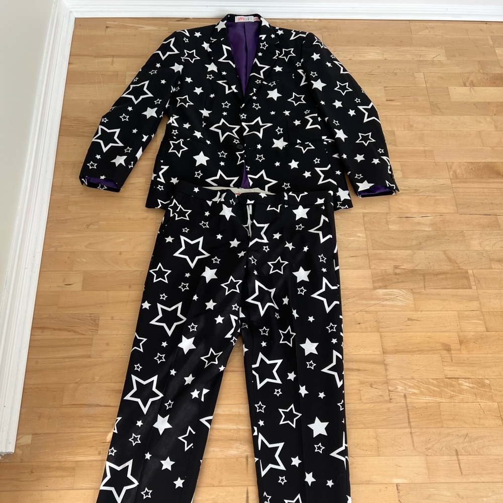 Opposuits black and white Star suit blazer US44